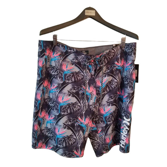 Hurley Board shorts multicolor Floral Men's Size 36 Inseam 9in 20 in Length‎ NWT - Picture 1 of 9